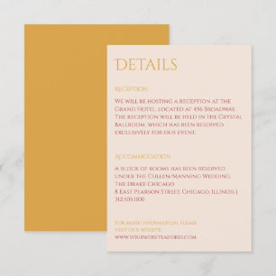Chic powder blush and mustard Enclosure Card