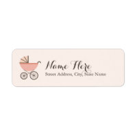Chic Pram Girl Baby Shower Address Labels