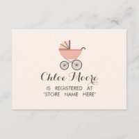 Chic Pram Girl Baby Shower Registry Insert Card