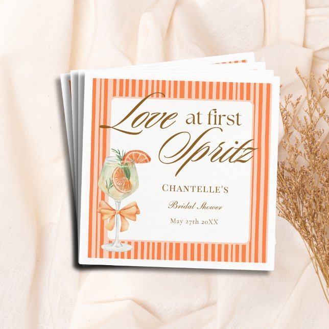Chic Preppy Love At First Spritz Bridal Shower  Napkin (Creator Uploaded)