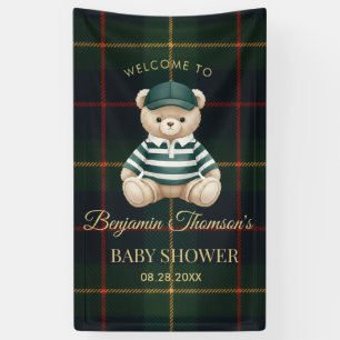 Chic Preppy Teddy Bear Baby Shower Banner