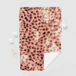 Chic Pretty Girly Rose Gold Leopard  Golf Towel