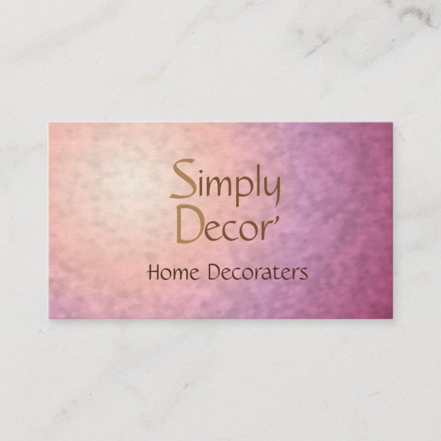 Chic Pretty Pink Orange> Home Decor Business Card (Front)