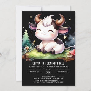 Chic Printable Cow Birthday Invitation