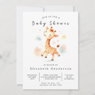 Chic Printable Giraffe Baby Shower Invitation