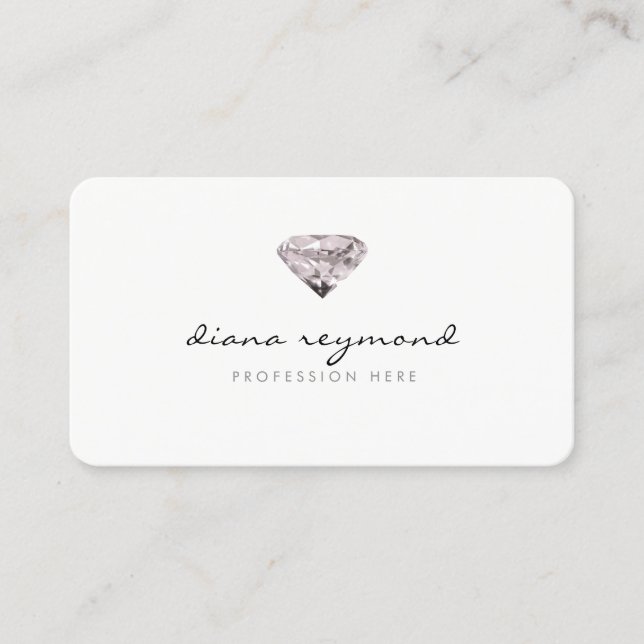 chic professional business card with diamond (Front)