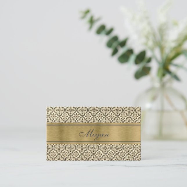 Chic Punched Tin Business Card (Standing Front)