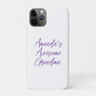 Chic Purple Awesome Grandma Grandkids Name Case-Mate iPhone Case