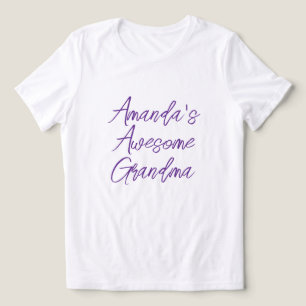 Chic Purple Awesome Grandma Grandkids Name Tri-Blend Shirt