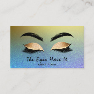 *~* Chic PURPLE BLUE Lashes Extensions Brows Business Card