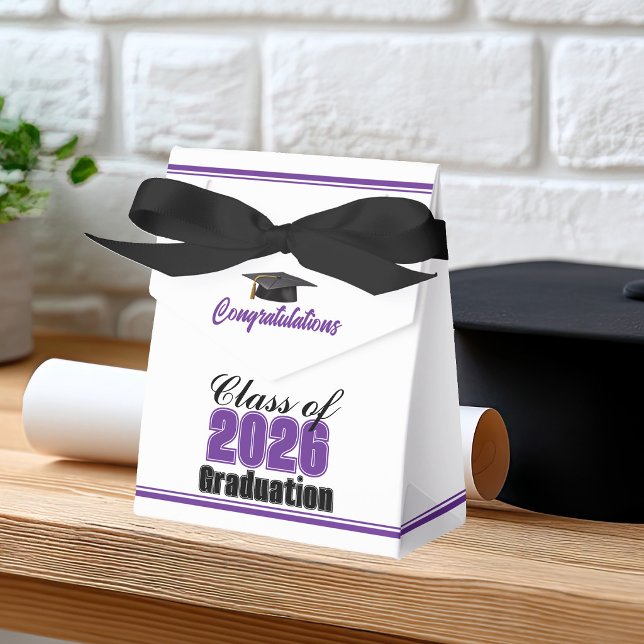 Chic Purple Class of 2026 Custom Graduation Favour Box (Creator Uploaded)