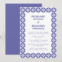 Chic Purple Classic Mid Mod Geometric Wedding