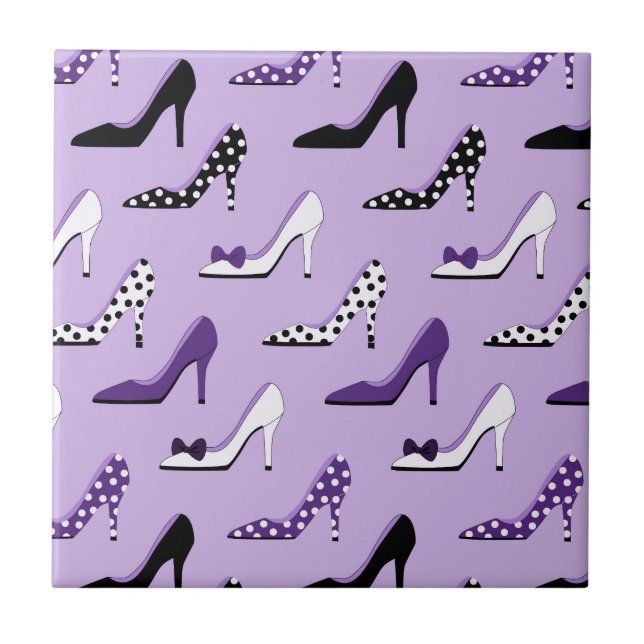 Chic Purple fashion heels Tile (Front)