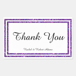 Chic Purple Faux Glittered Trim- Rectangle Sticker