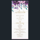 Chic Purple Floral Champagne Gold Wedding Program Programme<br><div class="desc">Purple Floral Champagne Gold & Stripes Confetti Watercolor Floral Program With trendy brush script font! ~ Check my shop to see the entire wedding suite for this design!</div>