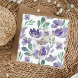 Chic Purple Floral & Foliage Watercolor Pattern Wrapping Paper Sheet<br><div class="desc">This is a gorgeous original watercolor design created in our studio. The delicate purple flowers contrast beautifully with the green foliage elements. Great for weddings,  anniversaries,  birthdays and more.</div>