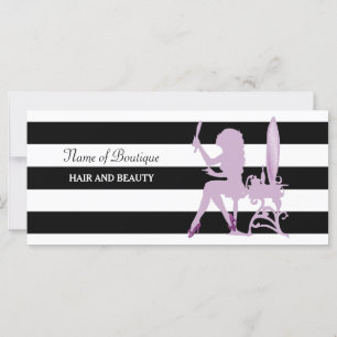 Chic Purple Girl Stripes Salon Gift Certificate