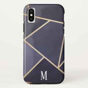 Chic Purple & Gold Abstract Monogram Case-Mate iPhone Case