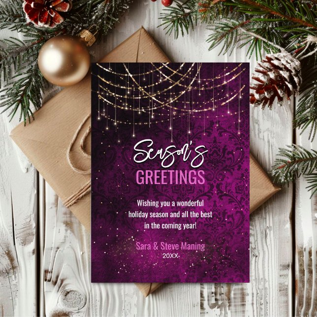 Chic purple gold holiday lights Christmas new year (Creator Uploaded)