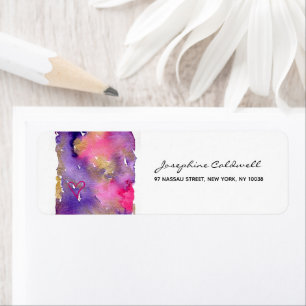 Chic Purple & Gold Watercolor