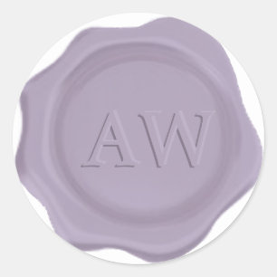 Chic Purple Monogram Wedding Wax Seal