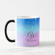 Chic Purple Ombre Blue Glitter Modern             