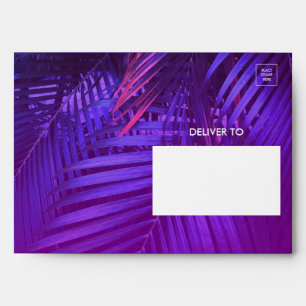 Chic Purple Palm Leaf Birthday Envelope