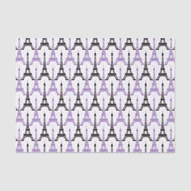 Chic Purple Paris Eiffel Tower tissues paper (Front)