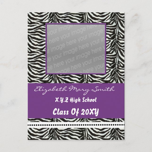 chic purple photo Graduation Invitation (Front)