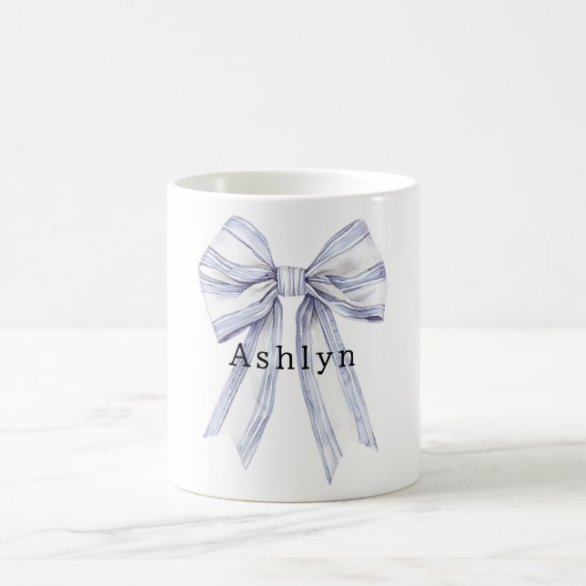Chic Purple White Bow Coffee Mug (Center)