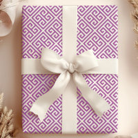 Chic Purple & White Greek Key Maze