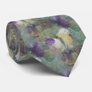 Chic Purple Yellow Green Teal Blue Abstract Art Tie