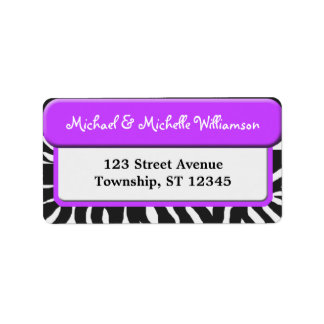 Chic Purple Zebra Print Address Labels