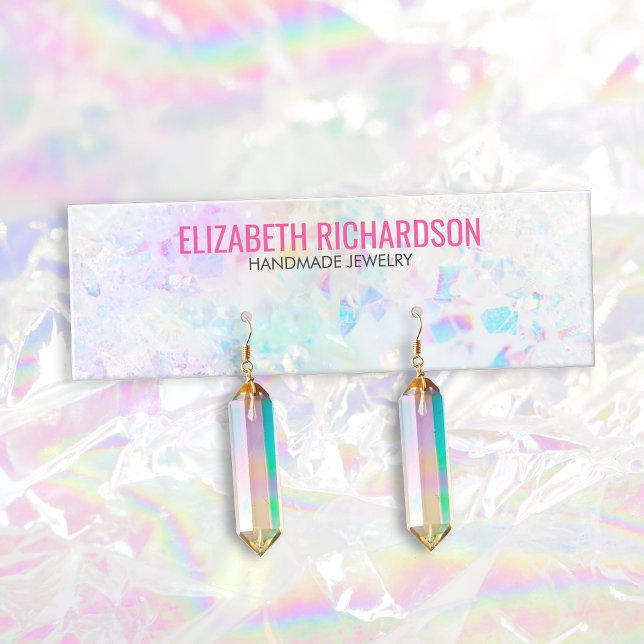 Chic Quartz Crystal Rainbow Earring Jewellery Hold Mini Business Card (Creator Uploaded)