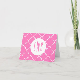 Chic Quatrefoil Monogram Folded Note Cards