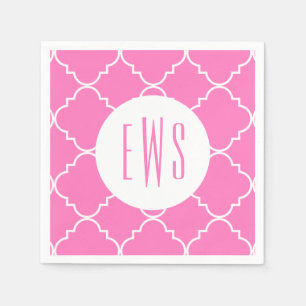Chic Quatrefoil Monogram Party Napkins