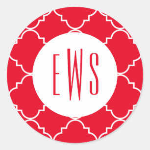 Chic Quatrefoil Monogram Stickers