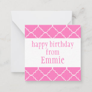 Chic Quatrefoil Personalised Gift Enclosure Cards
