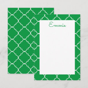 Chic Quatrefoil Personalised Note Cards