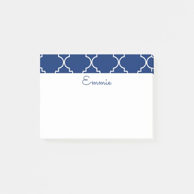 Chic Quatrefoil Personalised Post-It Notepad (Front)