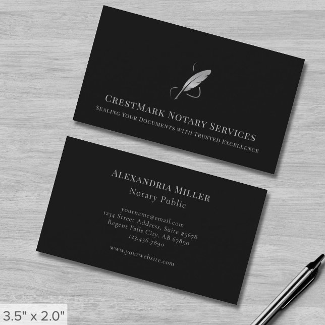 Chic Quill Notary Business Card (Creator Uploaded)