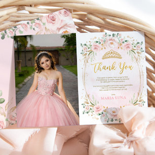 Chic Quinceañera 15th Birthday Thank You Card