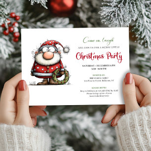 Chic Quirky Santa Claus Cartoon Party Invitation