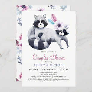 Chic Racoon Couples Shower Invitation