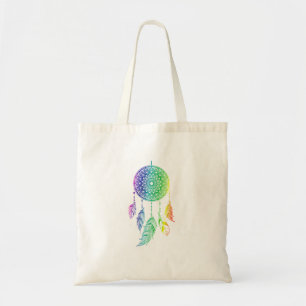 Chic Rainbow Colourful Dreamcatcher Tote Bag