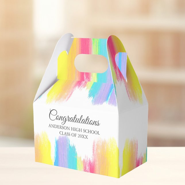 Chic Rainbow Congratulations Graduation Party Favour Box (Creator Uploaded)