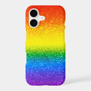 Chic Rainbow Glitter Stripes Monogram Name
