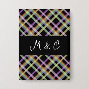 Chic Rainbow Plaid on Black
