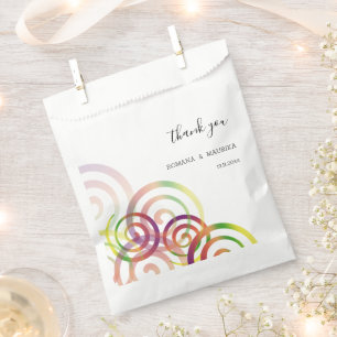 Chic Rainbow Spirals Personalised Favour Bags