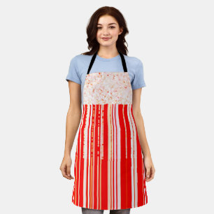 Chic Red and White Stripes Apron